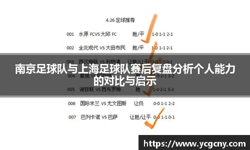 南京足球队与上海足球队赛后复盘分析个人能力的对比与启示